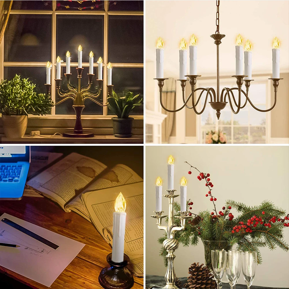 Светодиодный ная пластиковая Свеча на рождественскую елку беспламенный