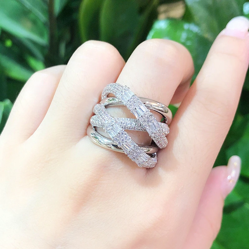 Невесты говорить роскошные женские палец кольцо с кубическим цирконием