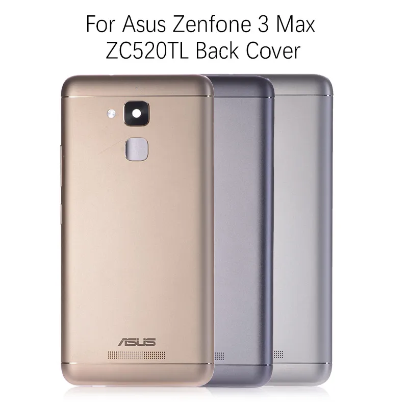 Задняя крышка корпуса для ASUS Zenfone 3 Max ZC520TL задняя крышка батарейного отсека задняя дверь чехол Замена с кнопками громкости питания объектив камеры