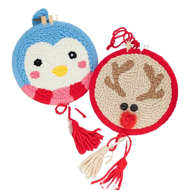 

Christmas Hanging Punch Needle Kits Beginners, DIY Embroidery Kit, Punch Needle Kit with Yarn, Punch Needle Pattern, Rug Hook