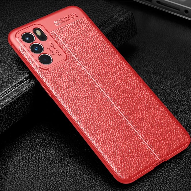 For Oppo Reno6 5G Case Luxury Leather Soft Silicone Shockproof TPU Bumper Back Cover For Reno 6 5G Phone Case For Oppo Reno 6 5G