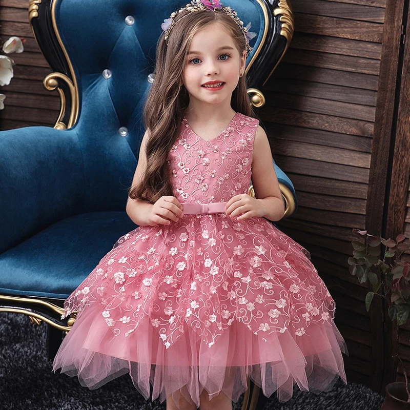 Новые Вечерние платья с короткими рукавами для девочек на день рождения vestidos de