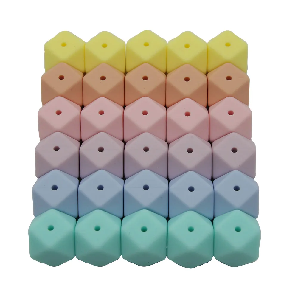 

Силиконовые бусины Cute-idea 14/17 мм 100 шт./лот, цепочка для прорезывателя для соски, аксессуары ручной работы, детская игрушка для прорезывания зубов без бисфенола