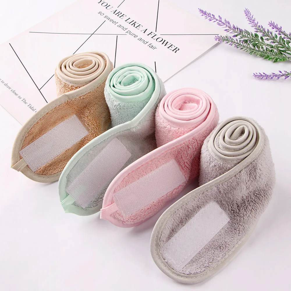 Регулируемая тиара-тюрбан для мытья лица Женская повязка йоги волос ванны на