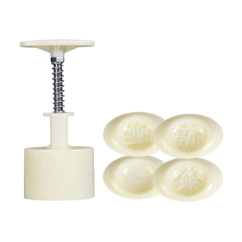 

Форма для выпечки лунного торта с 4 штампами в виде слиток, форма для выпечки печенья, Ручной пресс, форма для выпечки «сделай сам», Праздник ...