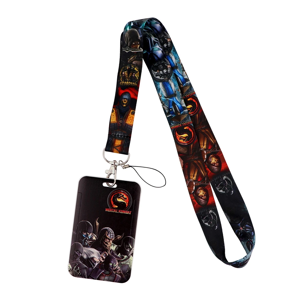 lt775 mortal kombat games lanyard for keychain id card cover pass gym mobile phone badge holder keyring neck straps accessories free global shipping
