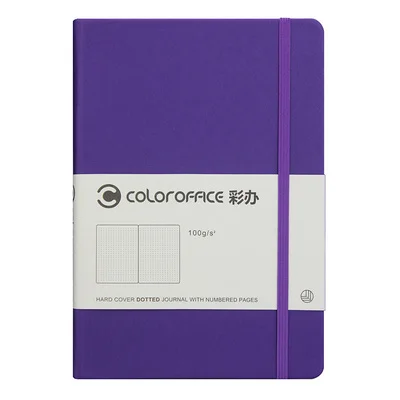 Purple A5 держатель серии Hardcover с пунктирной линии Тетрадь повязка в горошек, личный дневник для записей, Тетрадь школьные канцелярские принадлежности черного цвета, в виде пули, журнал пунктирной Бумага - Цвет: Purple