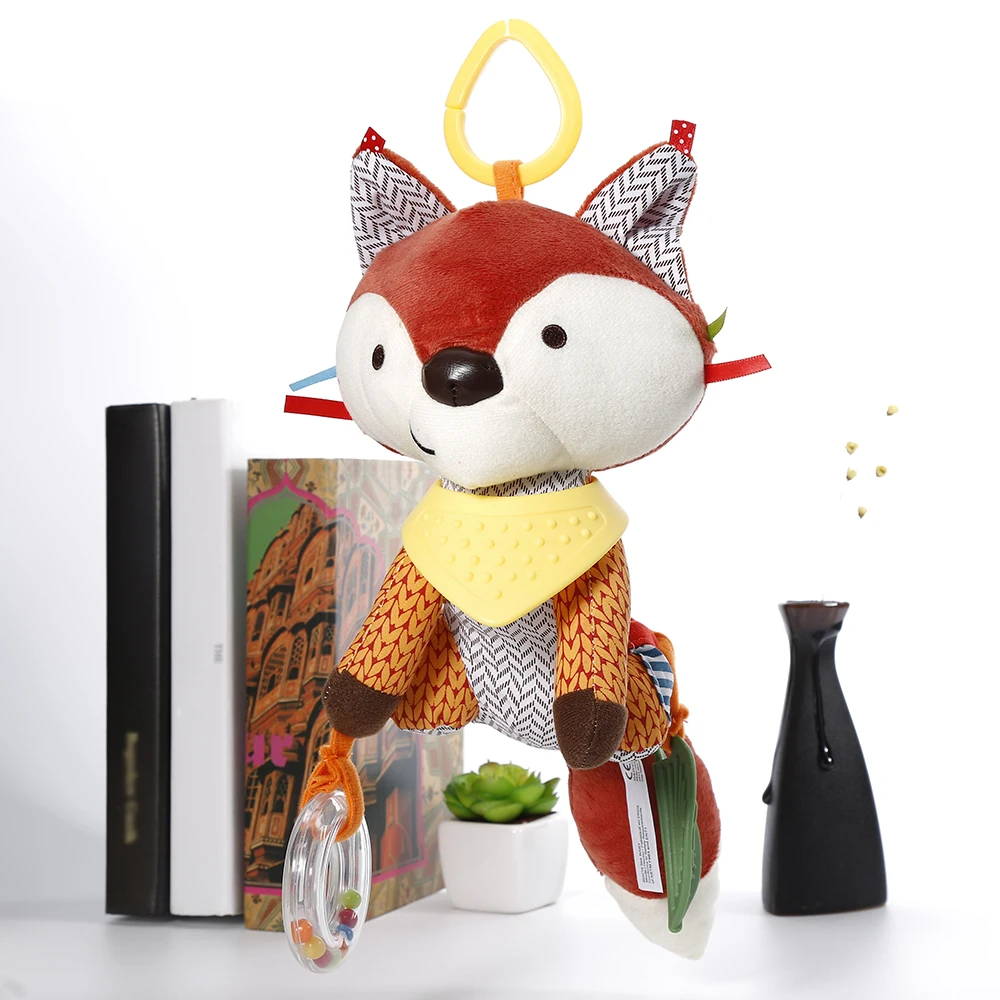 1 pc Fox Rattle ГОРЯЧАЯ Детская Милая лиса погремушка Младенцы животное на коляску автомобиль игрушки клип подвесная игрушка сиденье и коляска игрушки мобильные музыкальные развивающие игрушки - Цвет: 1 pc Fox Rattle