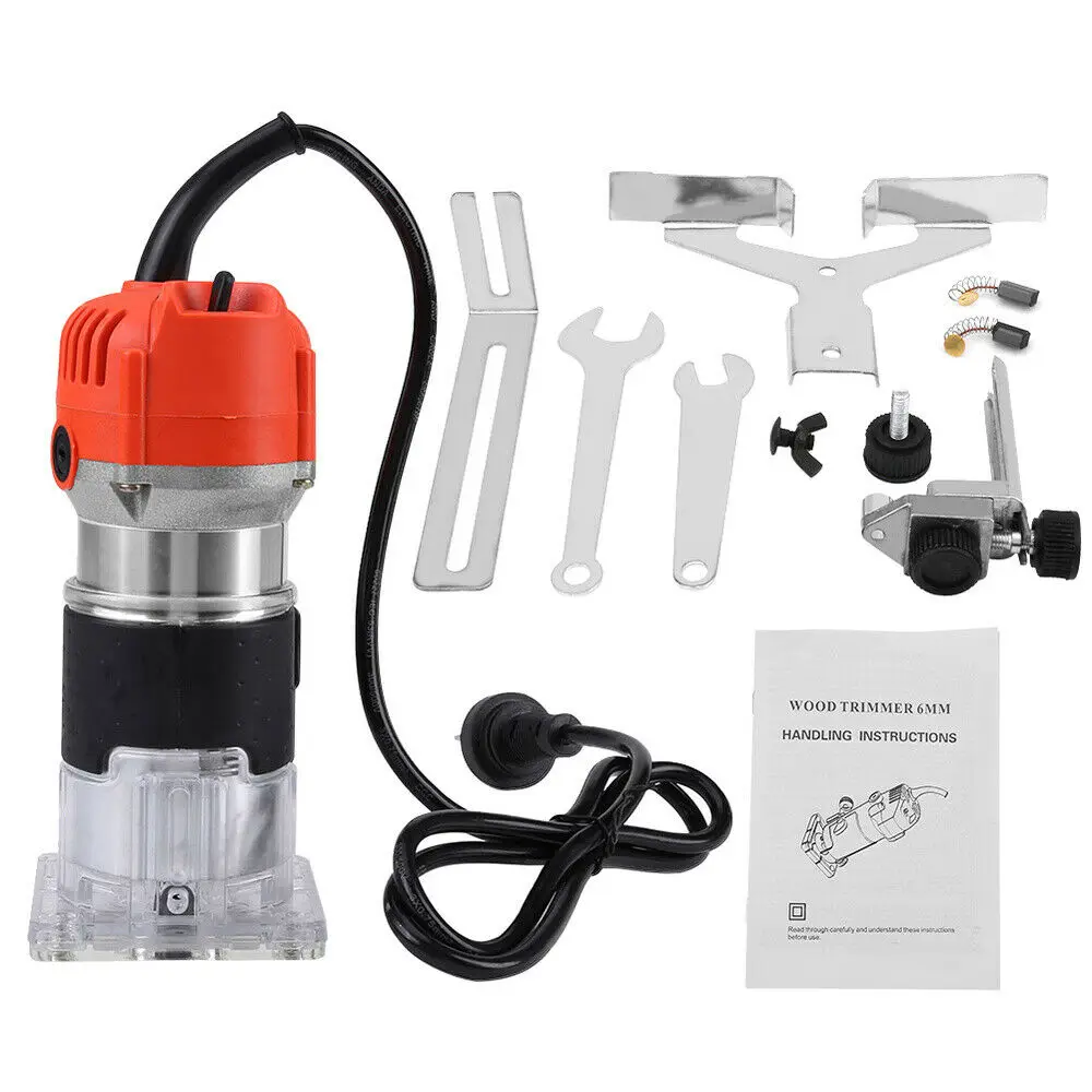 

30000rpm Wood Router Tool Combo Kit Electric Woodworking Machines Power Carpentry Manual Trimmer Tools Without Milling Cutter
