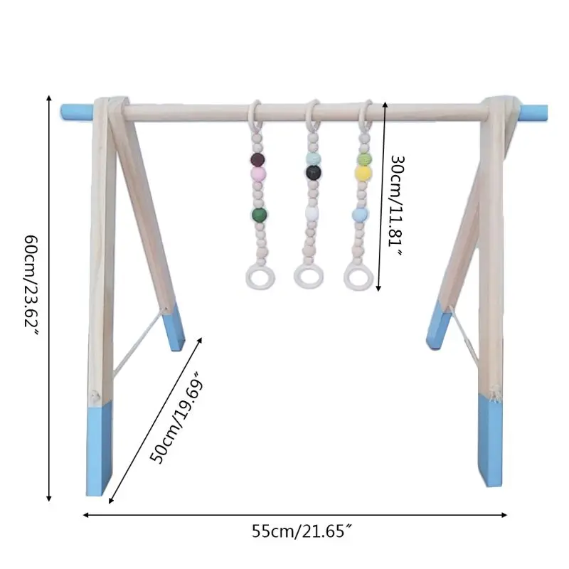 

1Set Nordic Cartoon Baby Wooden Gym Fitness Frame Rack Hanging Pendant Beaded Toys Kit Toddler Infant Room Decor