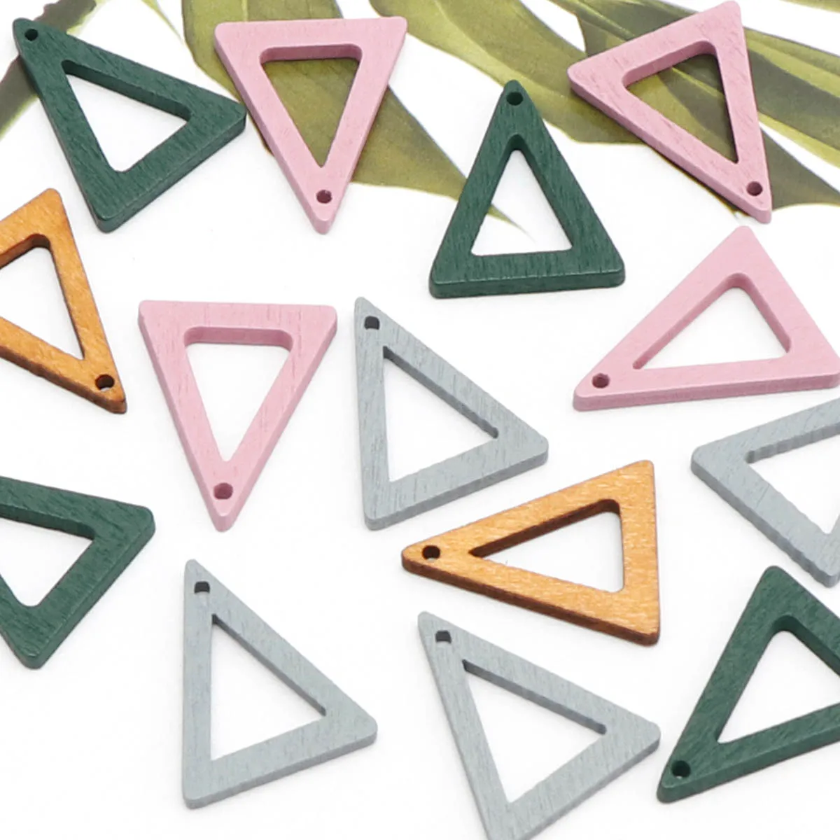 Бусины Из Натурального Дерева треугольные деревянные цветные бусины ручной