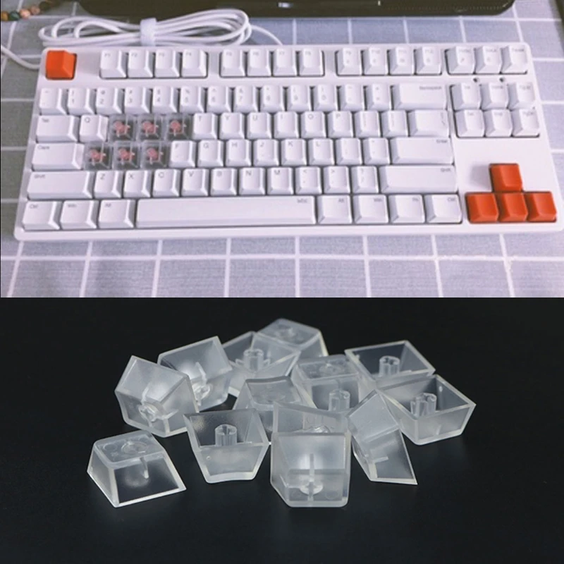 

10Pcs Transparent Keycaps Mechanical keyboard Keycaps Matte Backlit Keycaps For Cherry Gateron Switch Mechanical Keyboa M5TB