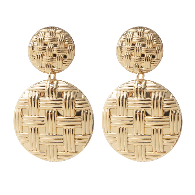 

YUNAO Jewelry New Fashion Temperament Long Fringe Earrings Women's Woven Pattern Retro Personality Earrings Hot Selling Products