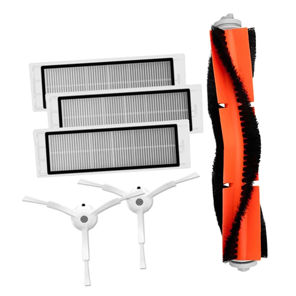 

6 Pieces Mini Robot Sweeper Accessories 3Filter 2Side Brush 1Main Brush