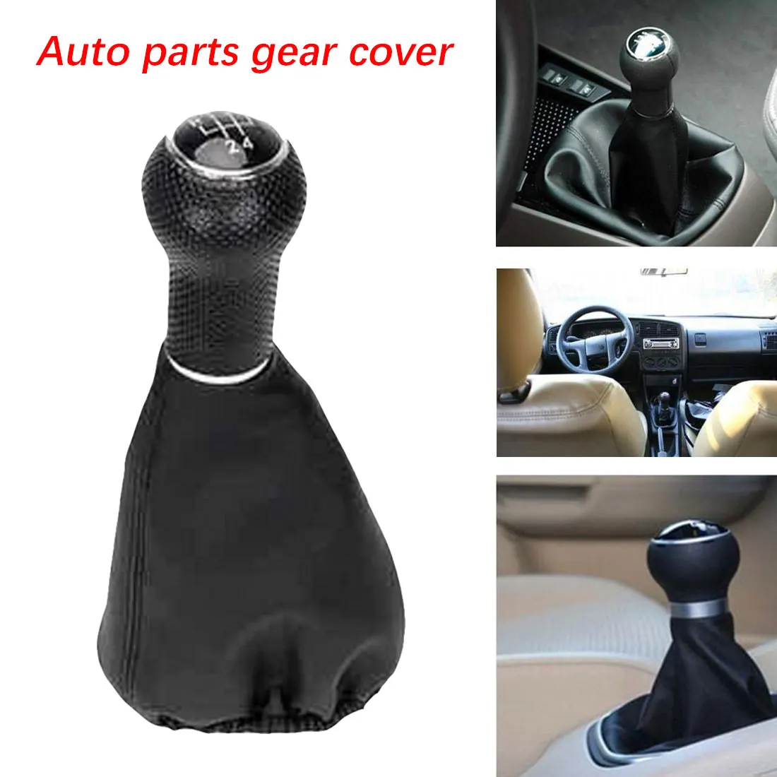 Dewtreetali черная кожа ручка переключения передач ботинок 5 скоростей для VW POLO ClASSIC Volkswagen Jetta авто аксессуары