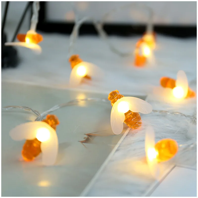 Подвесной Хэллоуин Фонари Пчелка гирлянды Пластик светодиодный освещение