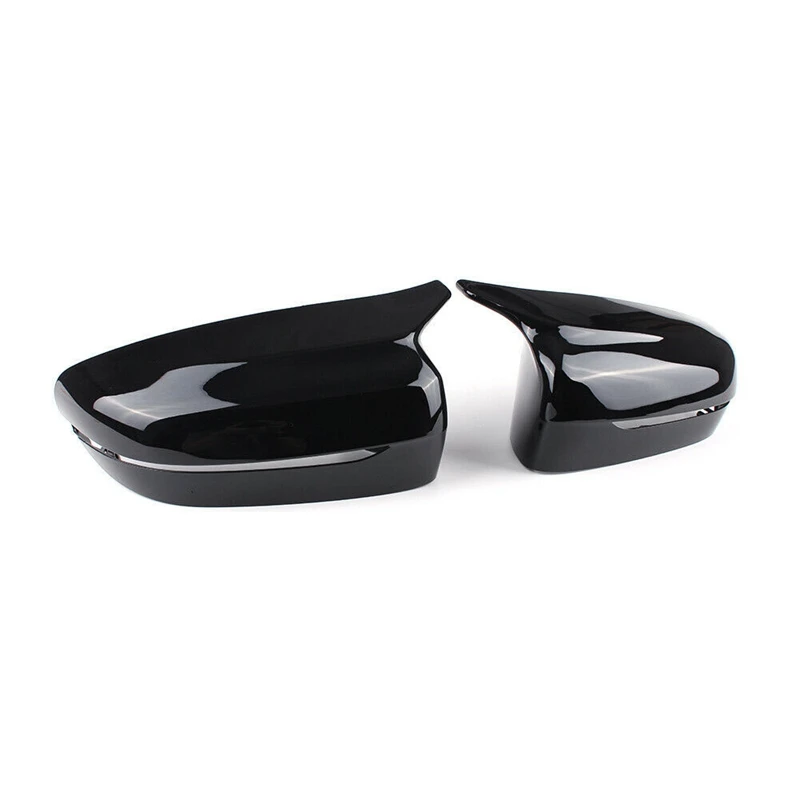 

2Pcs Car Bright Black Side Rear View Mirror Cover Replacement for BMW 5 Series G11 G12 G30 G38 2017-2019