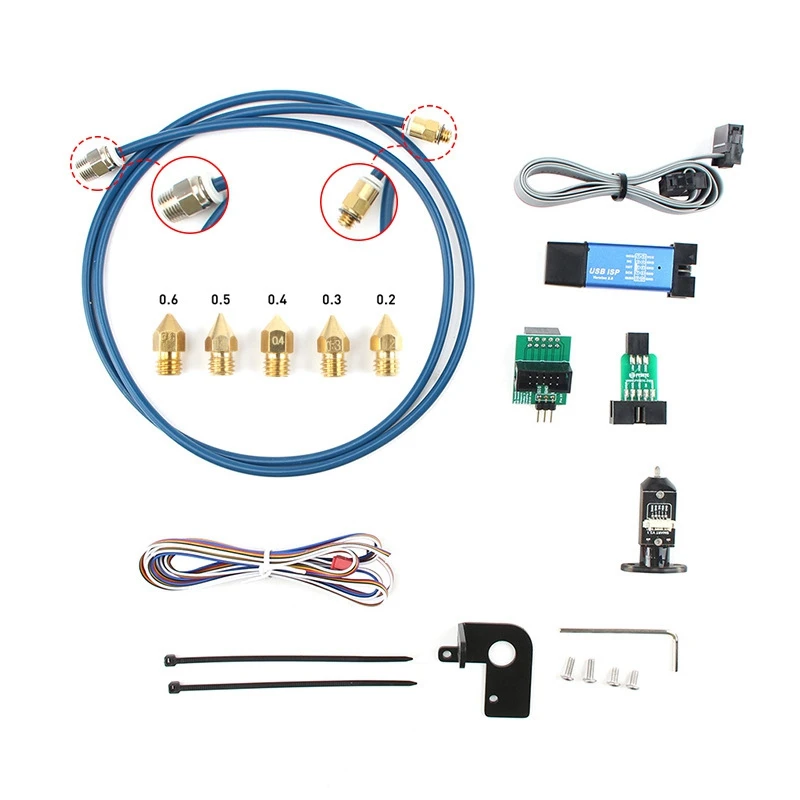 

3D Printer Accessories for Ender-3/CR-10 Press Leveling + PTFE Tube + Nozzle Upgrade Kit