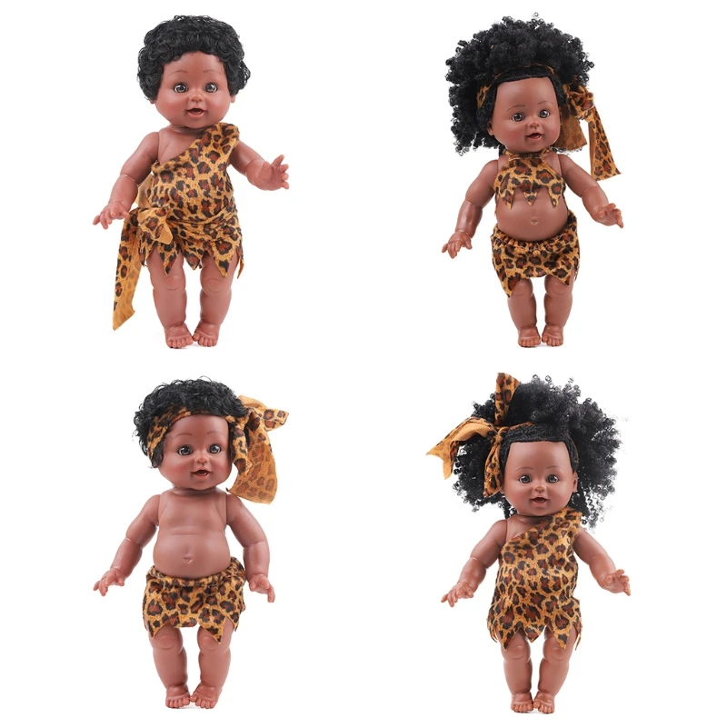 

35cm Black Doll African Girl Lifelike Babies Play Dolls Lifelike Fashion Kid Toy 54DA