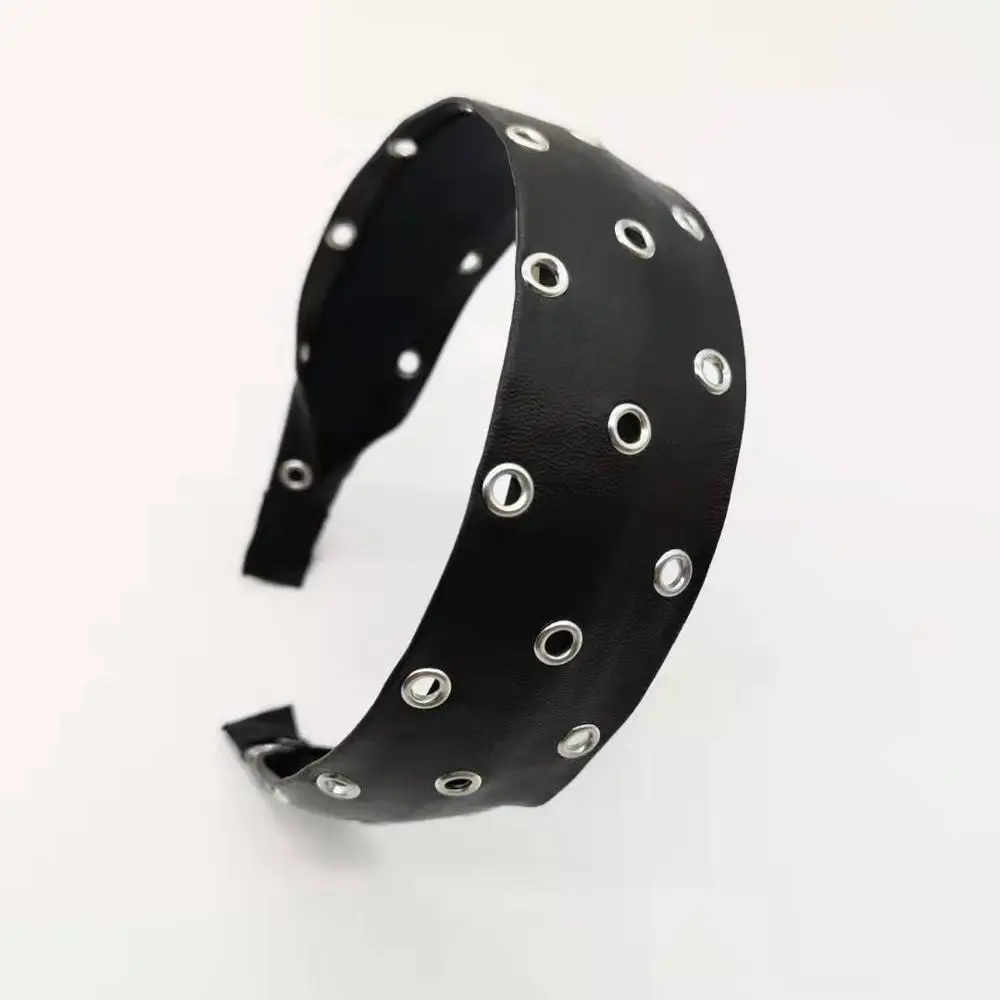 Винтажные готические повязки на голову с ушками из искусственной кожи ручная