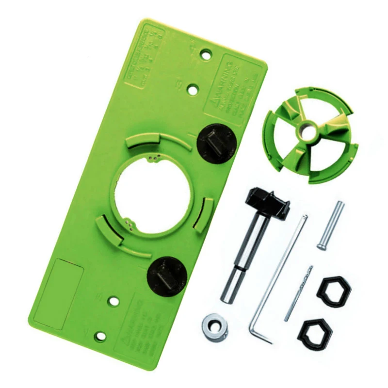 

7pcs 35mm Cup Style Hinge Jig Flat Bore Drill Guide with Bit Cutter Tools Diy Hole Puncher