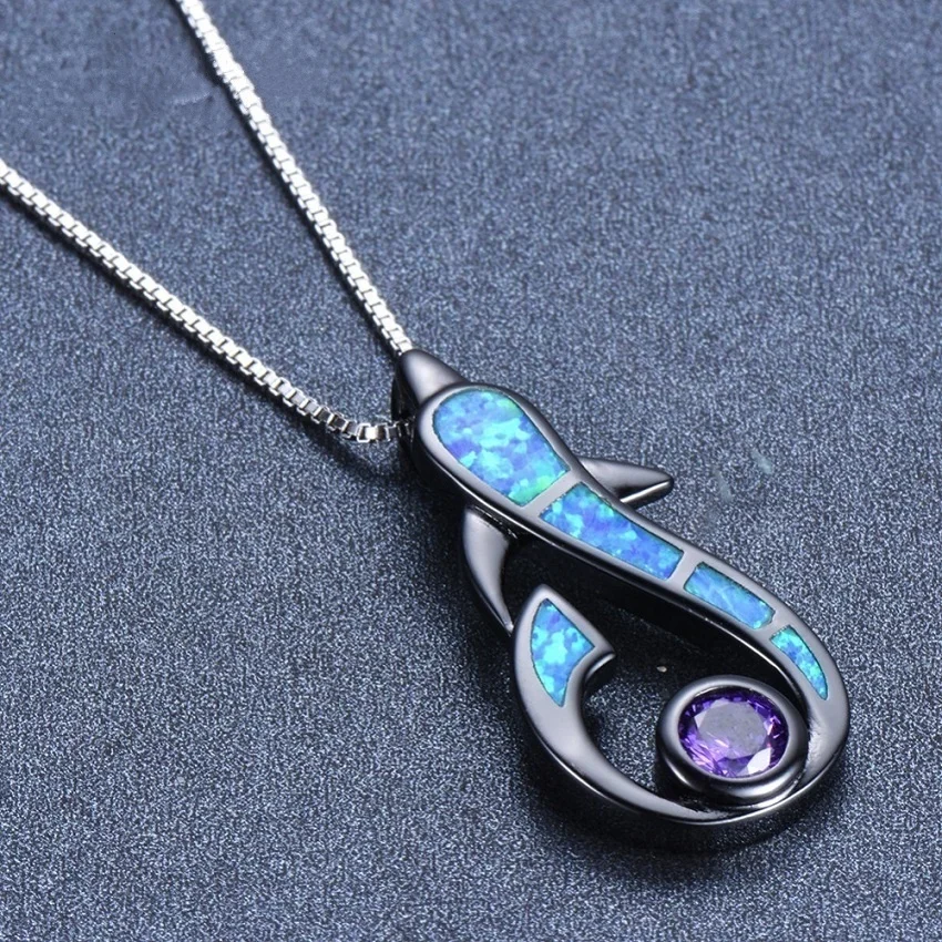 

Hot Selling Cute White Dolphin Pendant Necklace Fashion Women Wedding Party Necklaces Animal Jewelry Gifts