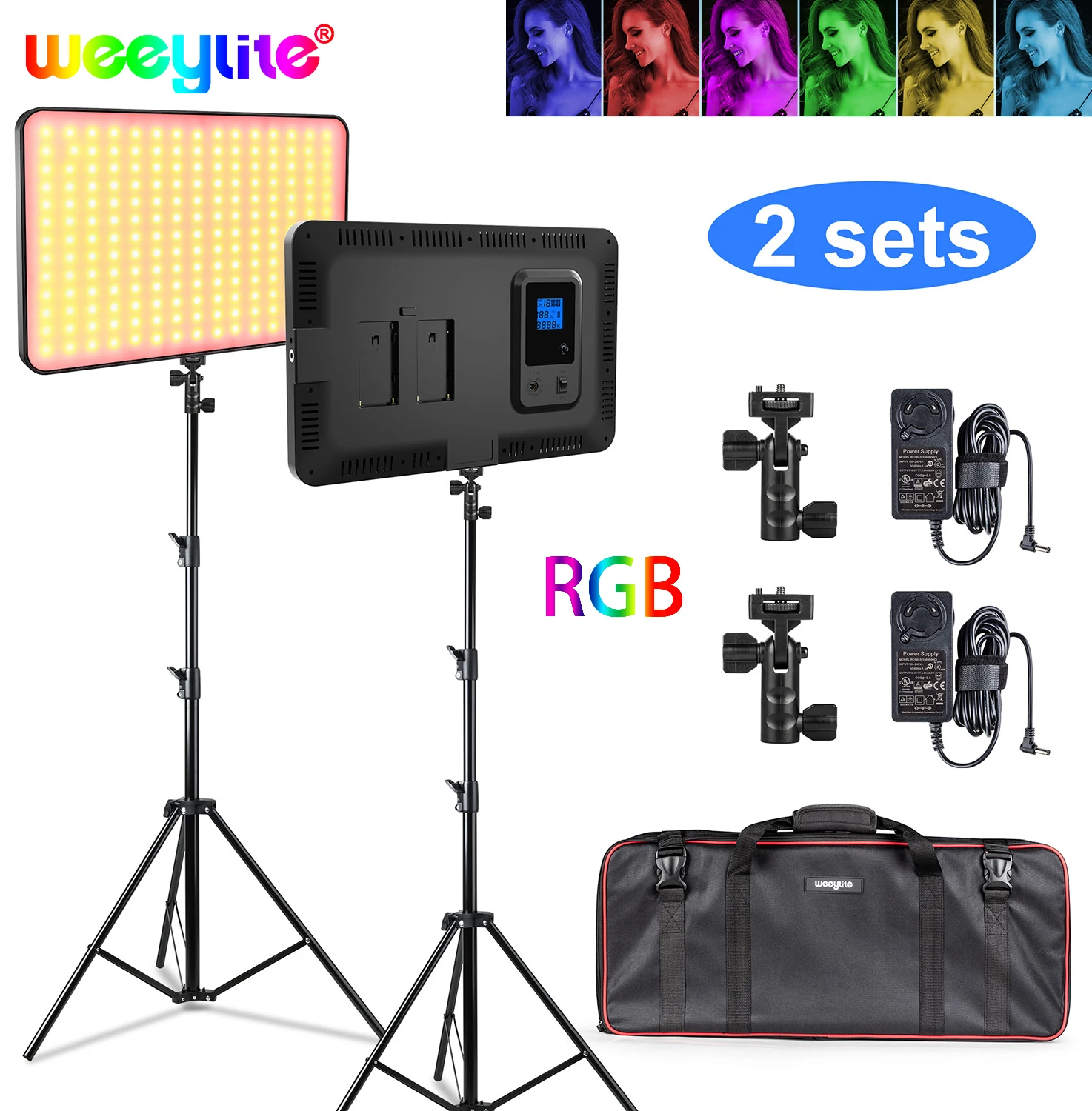 

Комплект светодиодных ламп VILTROX sprite20, 2 шт., RGB, 2,4 ГГц