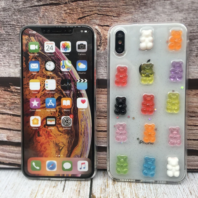 Кэсин чехол для iPhone 11 Pro XS MAX XR X 7 8 6S плюс милые 3D Gummy медведя конфеты huawei Mate30 P20 P30 Mate20