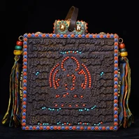 8 tibet buddhism old bodhi root mosaic gem dzi bead four armed guanyin statue prayer flags old scripture exorcism