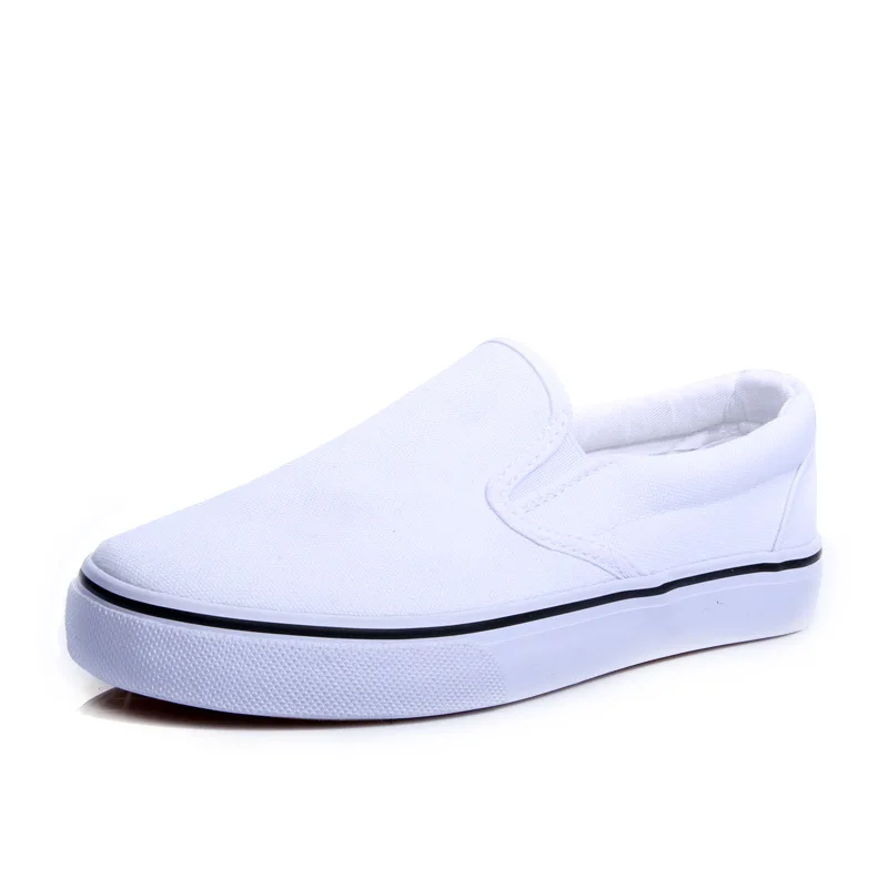 

2021 White Couple Canvas Shoes Lazy Shoes Student Cloth Shoes Womens Flats White Sneakers Women