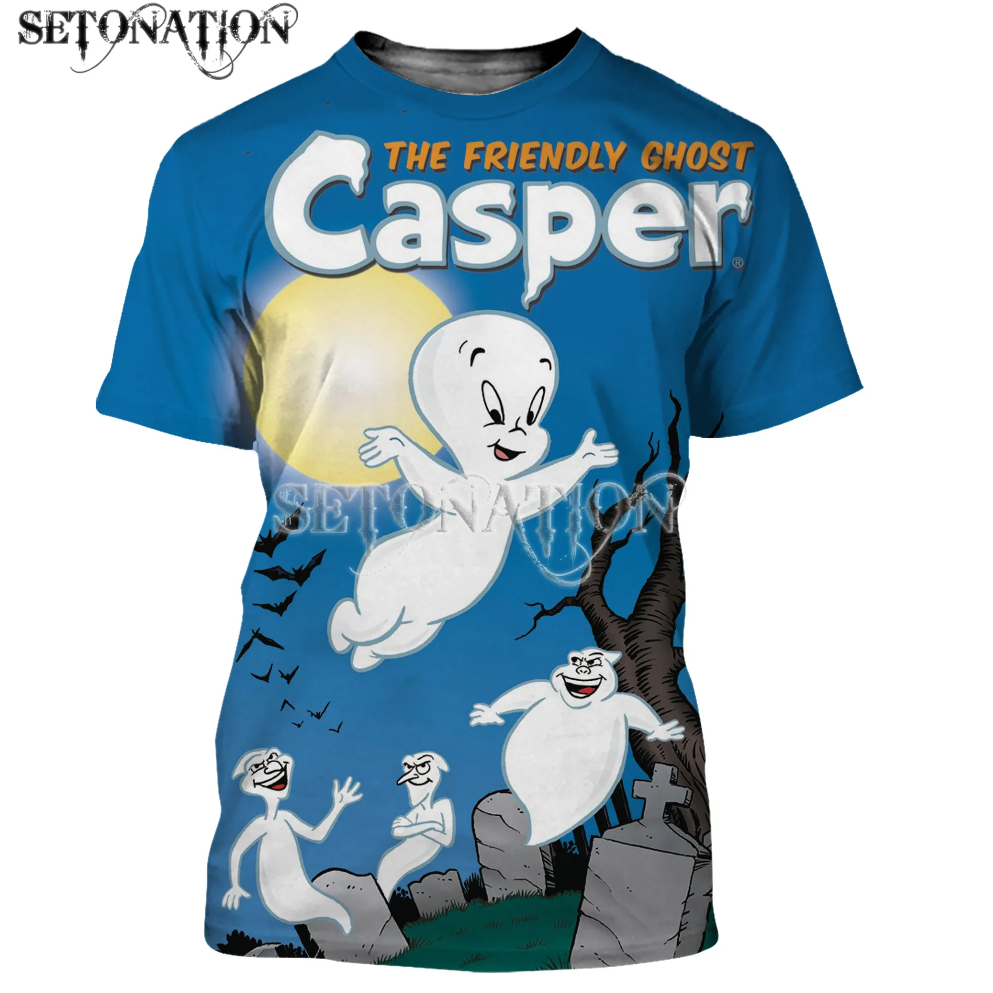 Мужские/женские футболки Casper с 3D принтом высокого качества Повседневная