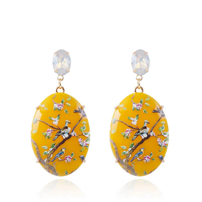 Желтые полимерные серьги для женщин большая серьга подвеска цветок ручной