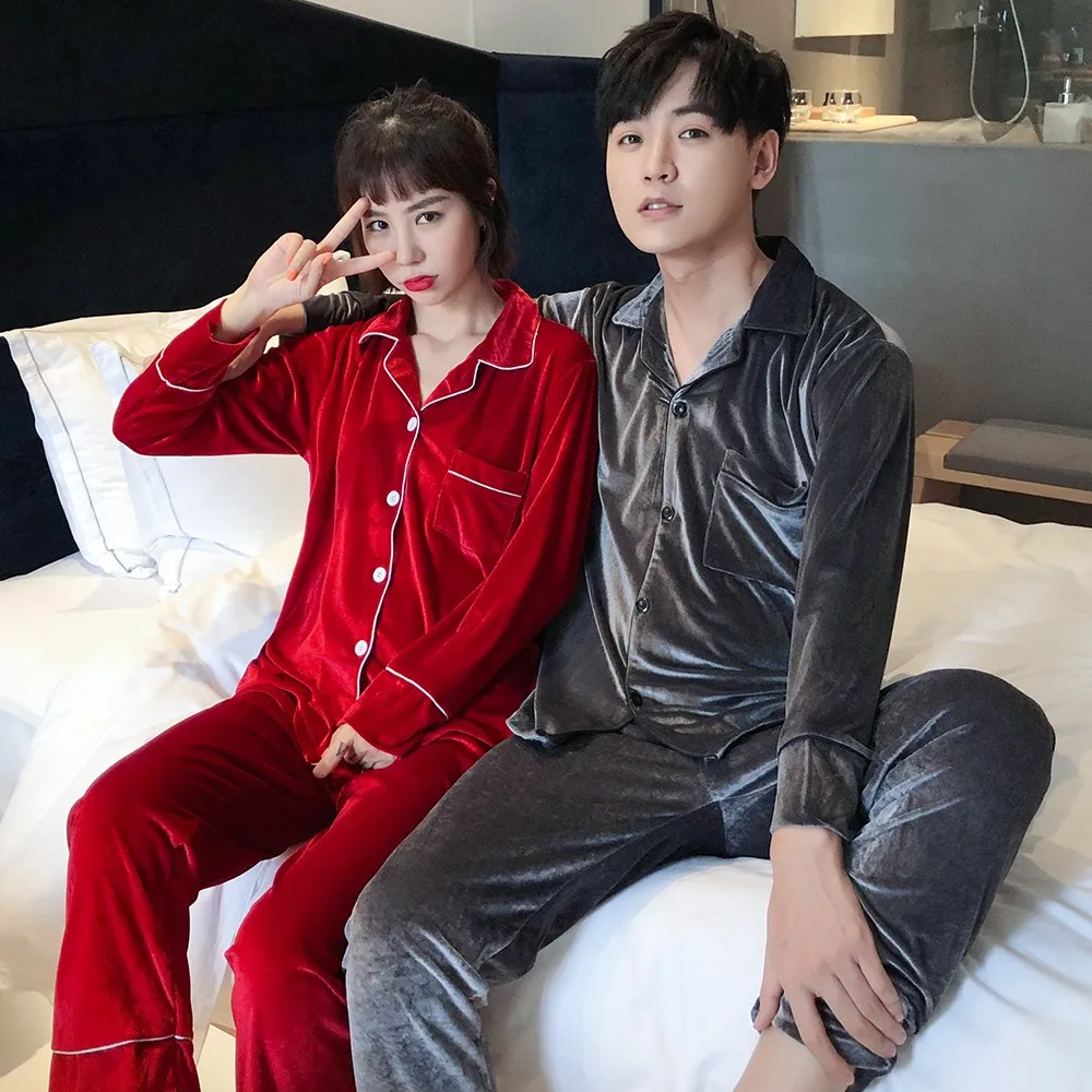 Женский пижамный комплект 3XL-5XL Мужская Ночная рубашка велюровая одежда для сна