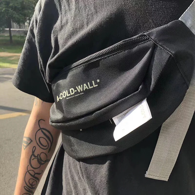 A-COLD-WALL черный нагрудный мешок унисекс сумка ACW двойная сумка крест нейлон металлическая пряжка на ремень карман