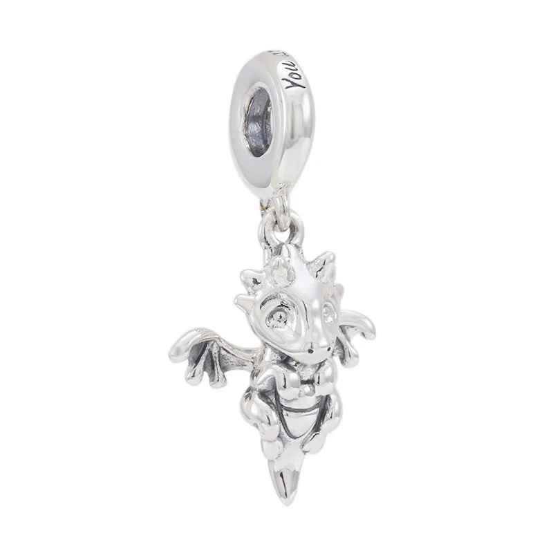 

100% 925 Sterling Silver Charm New Magic Flying Dragon Pendant Fit Pandora Women Bracelet & Necklace Diy Jewelry