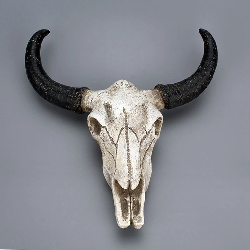 

Полимерная голова черепа коровы Longhorn, настенное украшение, украшения, 3D Животные, рога дикой природы, скульптура, статуэтки, ремесла для дом...