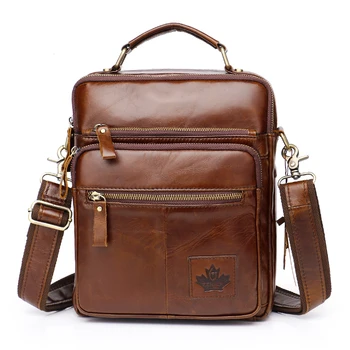 Genuine Leather Men's Messenger Shoulder Bag For Men Tote Purses and Handbags Male Document Small Bag High Quality ksk 1