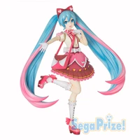 sega original anime hatsune miku figure lolita ribbon heart 23cm pvc kawaii model decoration collection toy boys girls gift
