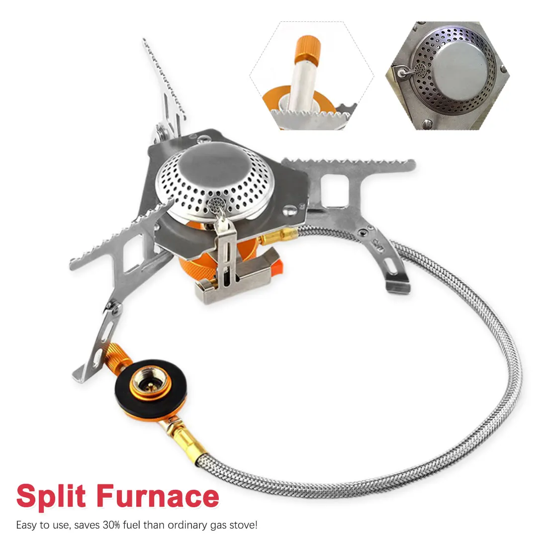 

3500W Folding Gas Stove Split Stove Cooker Fit Outdoor Camping Hiking Mountaineering Windproof Portable Gas burner