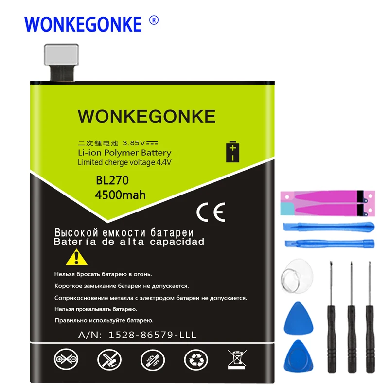 Аккумуляторы WONKEGONKE BL270 для lenovo Vibe K6 Plus G5 plus | Мобильные телефоны и аксессуары