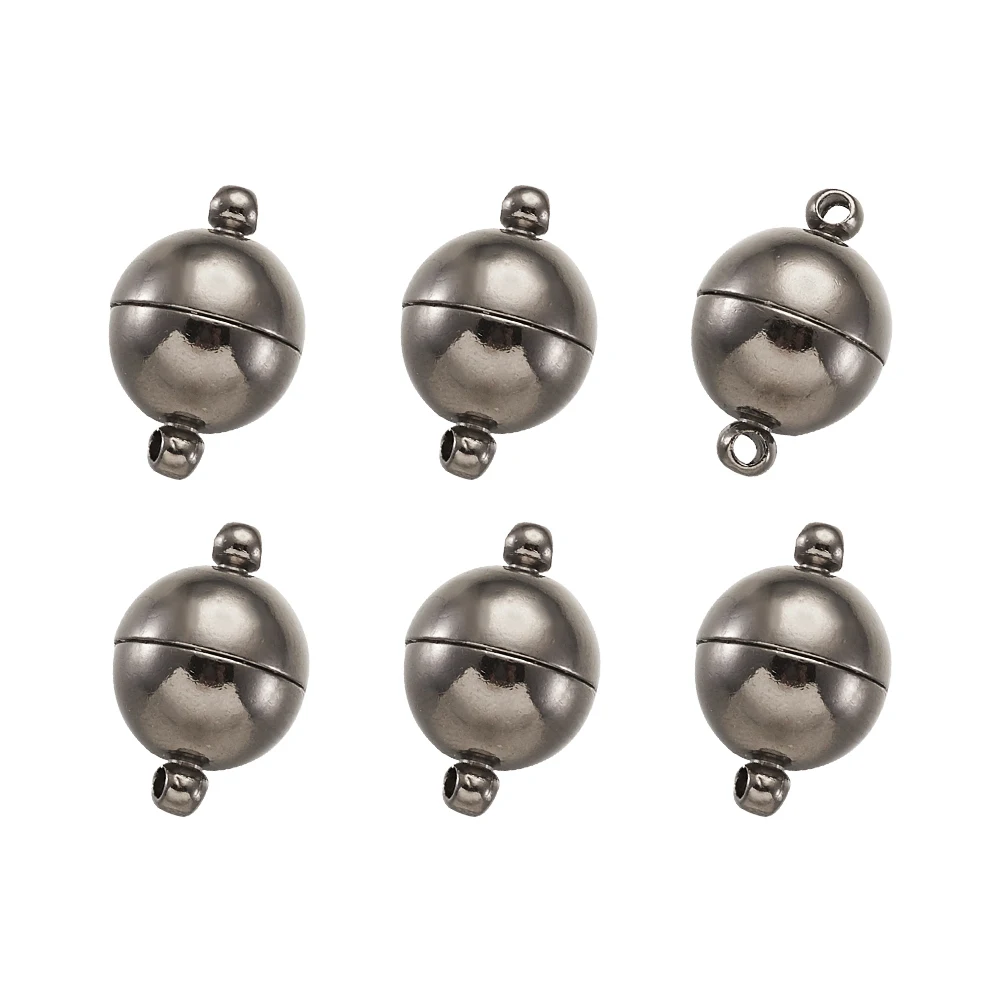 

5 Sets Round Shape Brass Magnetic Clasps For Bracelets DIY Jewelry Making Components Golden Gunmetal Color 19x12mm