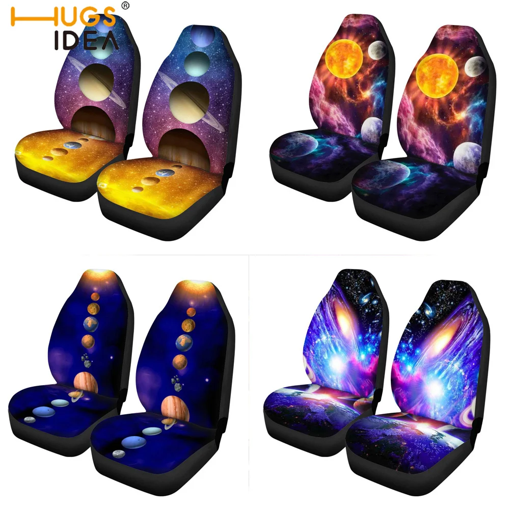

HUGSIDEA солнечная система Скай планет пирнт 2 шт. чехол для автомобильного сиденья тканевый чехол для украшения интерьера автомобиля SUV эласти...