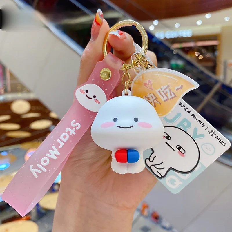 Creative Fashion Doll Anime Keychain    Cartoon Personality Cute Car Keychain     Trendy Charm Lady Bag Mobile Phone Keychain