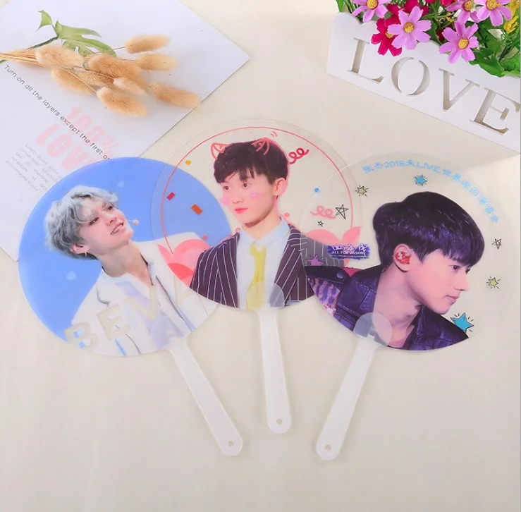 Пластиковый веер круглой формы 50 шт. прозрачный на заказ Ручной Веер для печати