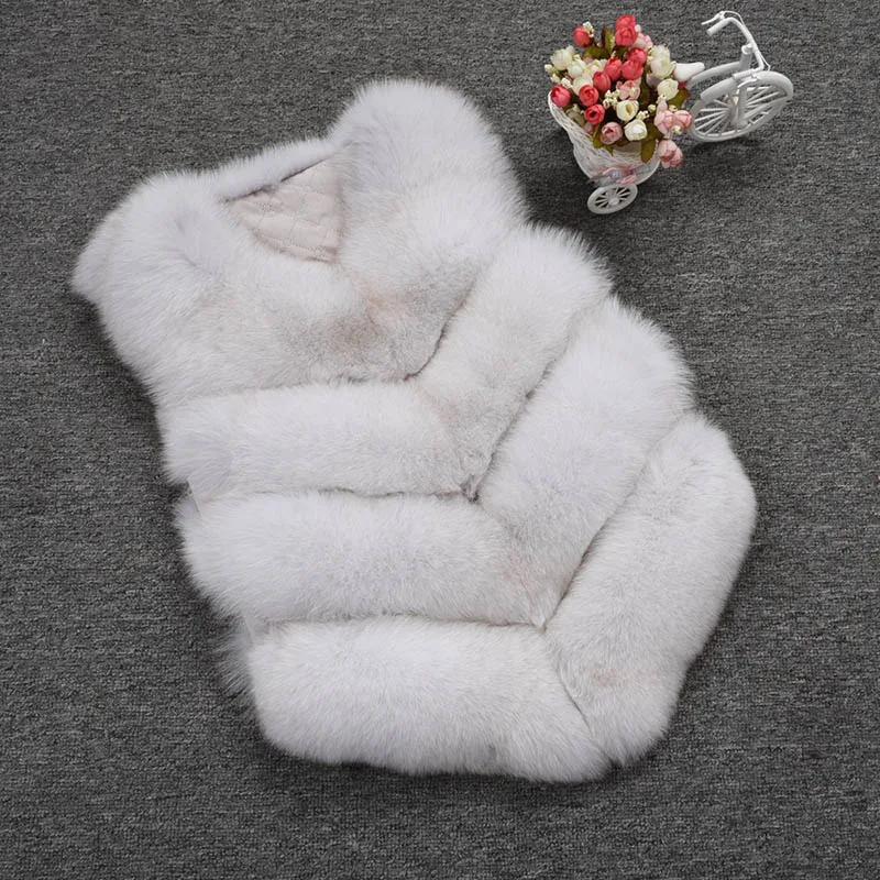 Natural White Jancoco Max 12 цветов Топ мягкий толстый натуральный Лисий мех жилет 4 ряда Женская Зимняя мода натуральный меховой жилет короткая куртка новинка S7164 - Цвет: Natural White