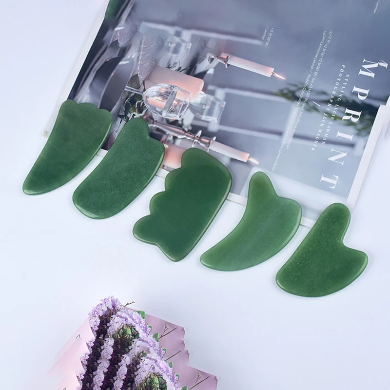 Natural dongling Jade Guasha Board Facial Eyes Scraping GuaSha pate SPA Massage Tool Health Care Beauty Acupoints Plate Massager natural powder crystal jade scraping plate v shaped health beauty beauty detox health care