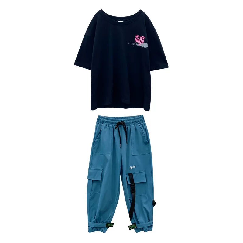 

Girls' summer suit 2021 new net red foreign style children's short sleeve children's summer sports two piece set 7-79