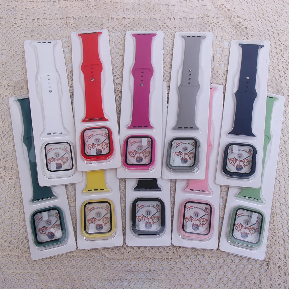 

Чехол Ремешок для наручных часов Apple Watch 6 полоса 40 мм 44 силиконовый наручный браслет сменный ремешок для наручных часов Iwatch, series4 5 6 Plus SE