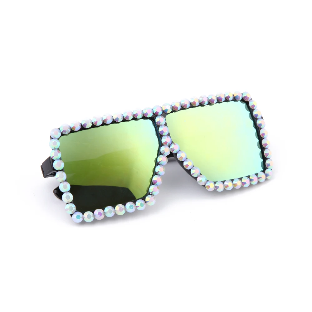 Квадратные женские крупные Солнцезащитные очки Модные ручной работы цвета с