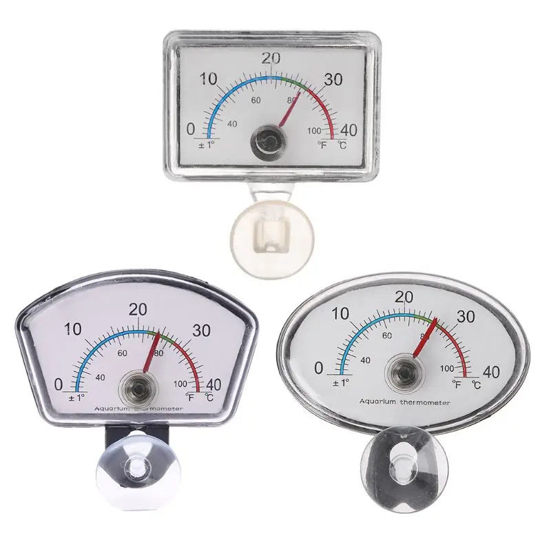 

H55A Aquarium Thermometer Pointer Fish Tank Temperature Dial Submersible Suction Cup